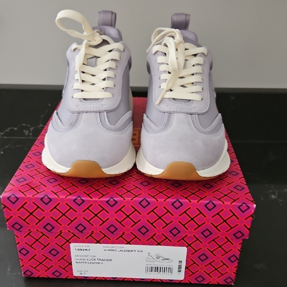 Lavender Sneakers with White Laces